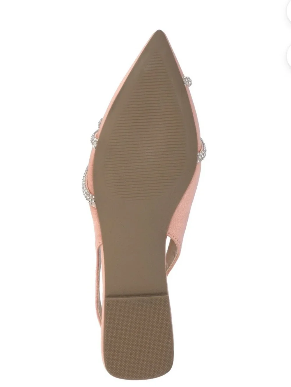JOURNEE COLLECTION -NEW IN BOX- ROSE & CRYSTAL SATIN POINTED TOE FLATS sz 9